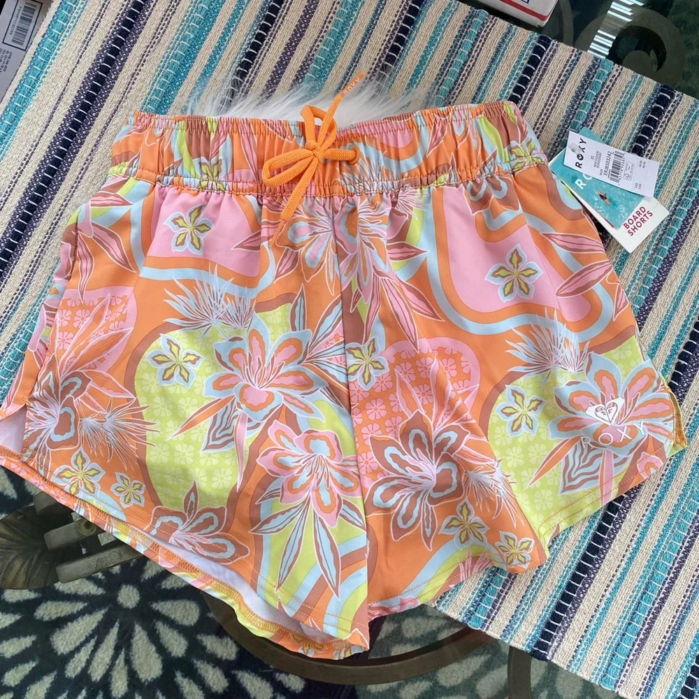 Nwt Roxy junior’s new fashion Tie- waist board shorts size x small - Picture 1 of 8